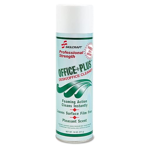 7930015128969, SKILCRAFT, Office Plus Desk/Office Cleaner, 18 oz Aerosol Spray, 12/Box