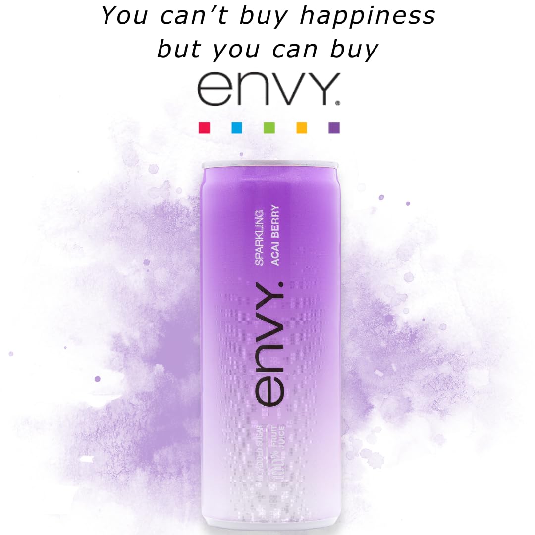 Envy Sparkling 100% Fruit Juice, Acai Berry 8oz (Case of 24)