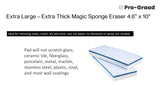 Magic Mopper 4610 Eraser Pads - 2 Pack 4.5" x 10" x 1" Commercial Grade Melamine Sponges for Floor, Tile, Grout, Baseboard, Walls-Durable & Versatile