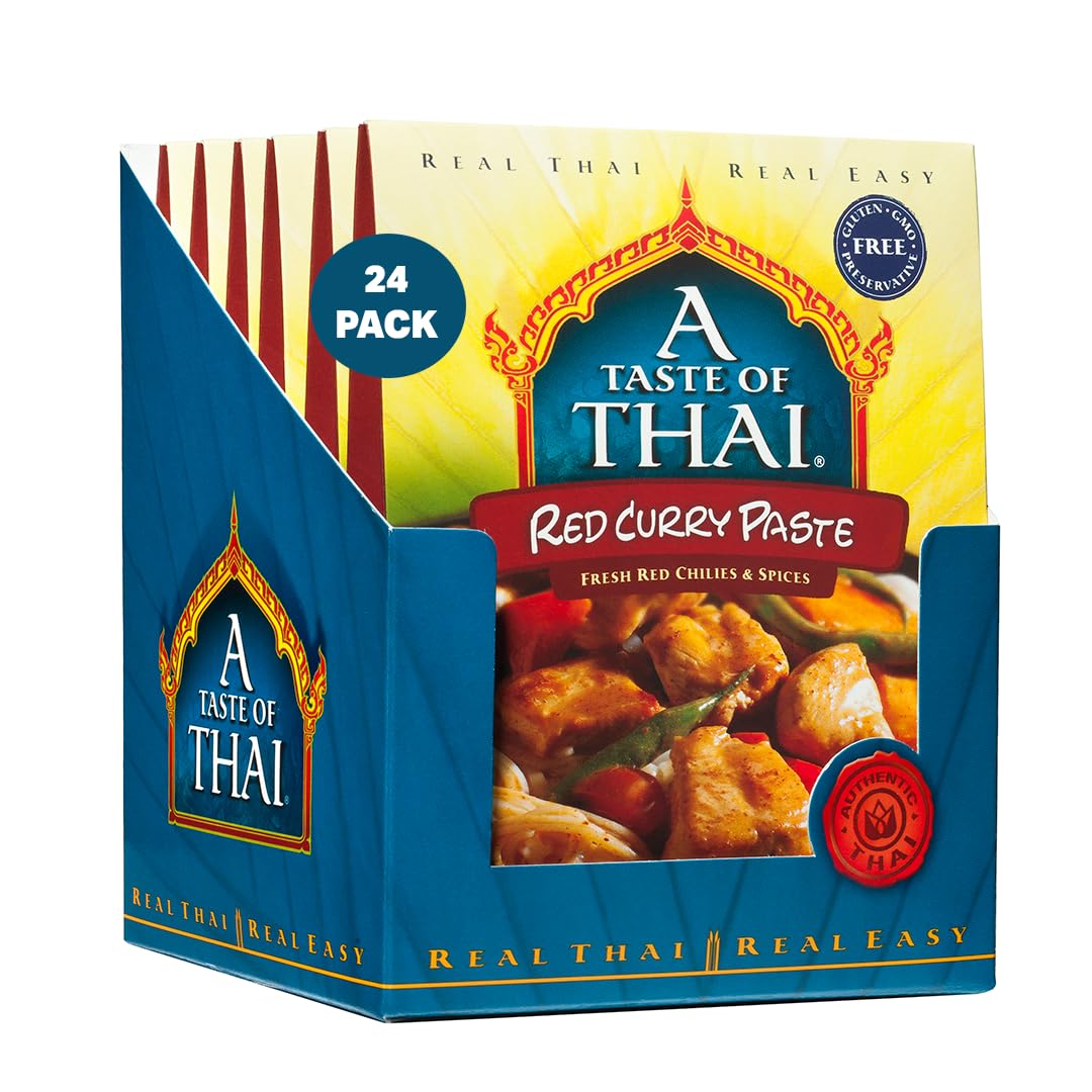 A Taste of Thai Red Curry Paste - Authentic & Natural Ready-to-Use Thai Curry Paste - Vegan, Gluten?Free & Non?GMO - Rich, Aromatic Flavor