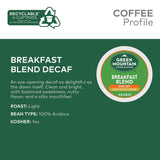 Green Mountain Coffee Roasters Decaf Breakfast Blend, Single-Serve Keurig K-Cup Pods, Light Roast Coffee