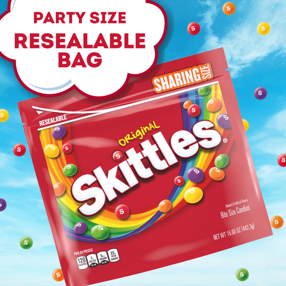 Skittles, Original Chewy Summer Candy Sharing Size, 15.6 Ounce