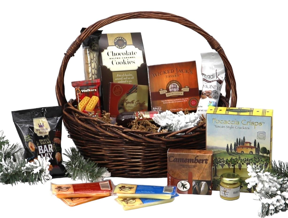 Gift Basket Village Home For The Holidays: Christmas Gift Basket with Cheese & Sausage, Large