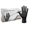 Heavy Duty Black Disposable Nitrile Gloves, 6mil, Stauffer Sense6, Latex Free, 12" Extra Long Cuff, Tough & Strong - Extra Large (Box of 100)