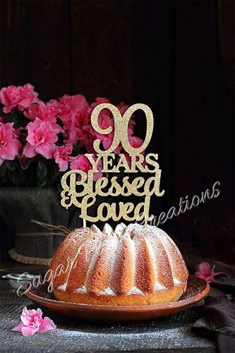 90 Years Blessed and Loved Cake topper