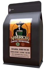 Dark French Low Acid Coffee (Ground) - 100% Organic Ingredients - Up to 90% Less Acid