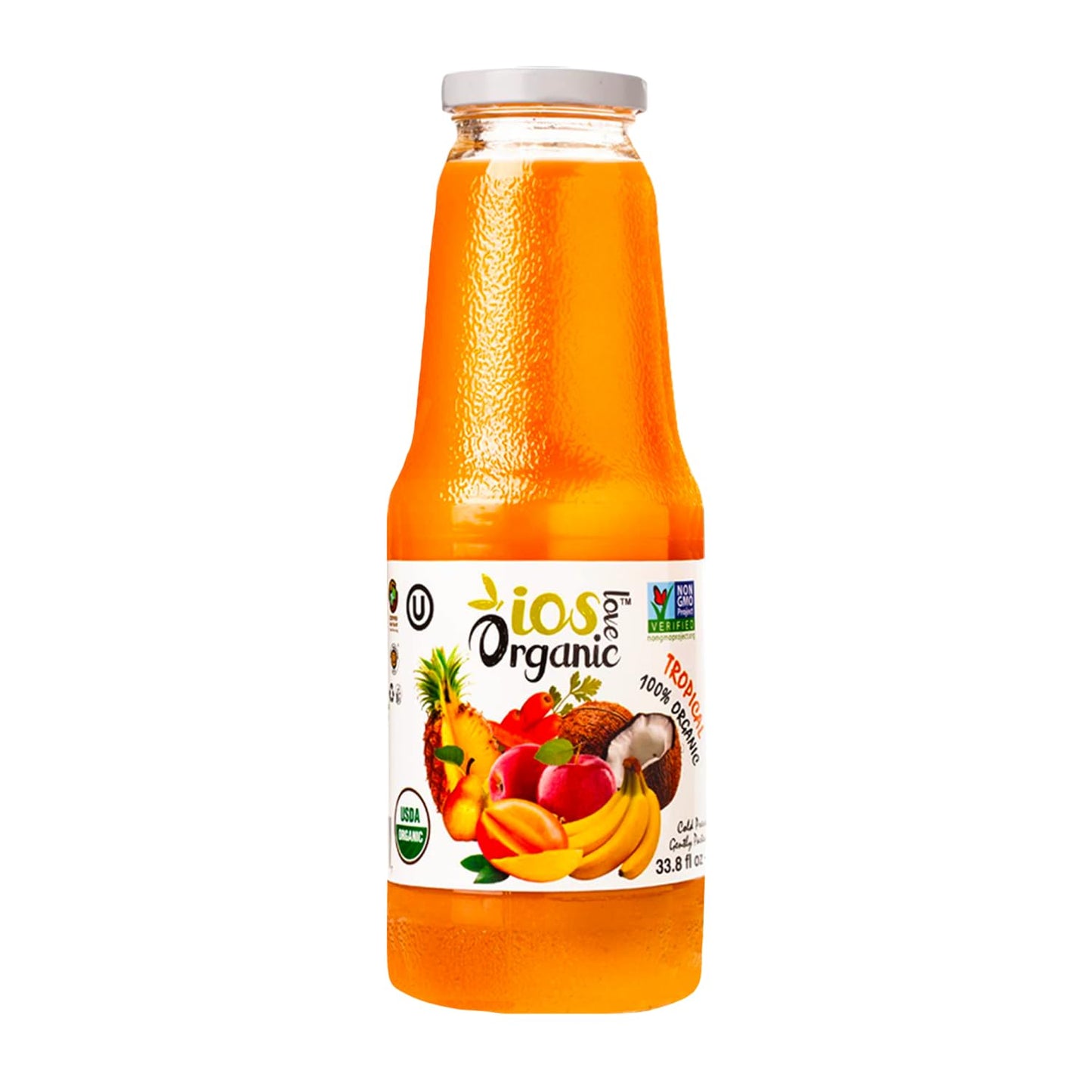 IOS Love Organic Juice - USDA Organic Certified - Cold Pressed, No Added Sugar, No Water, No Artificial Colors, No Preservatives, No Flavors Added, No
