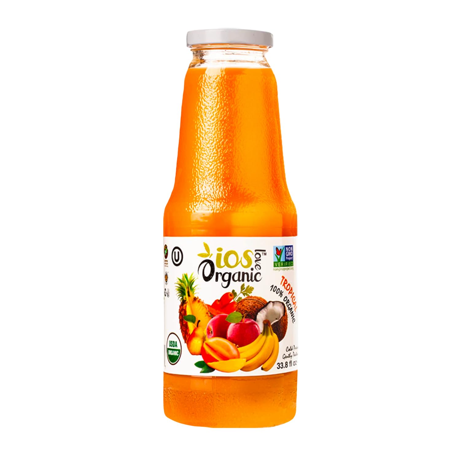 IOS Love Organic Juice - USDA Organic Certified - Cold Pressed, No Added Sugar, No Water, No Artificial Colors, No Preservatives, No Flavors Added, No