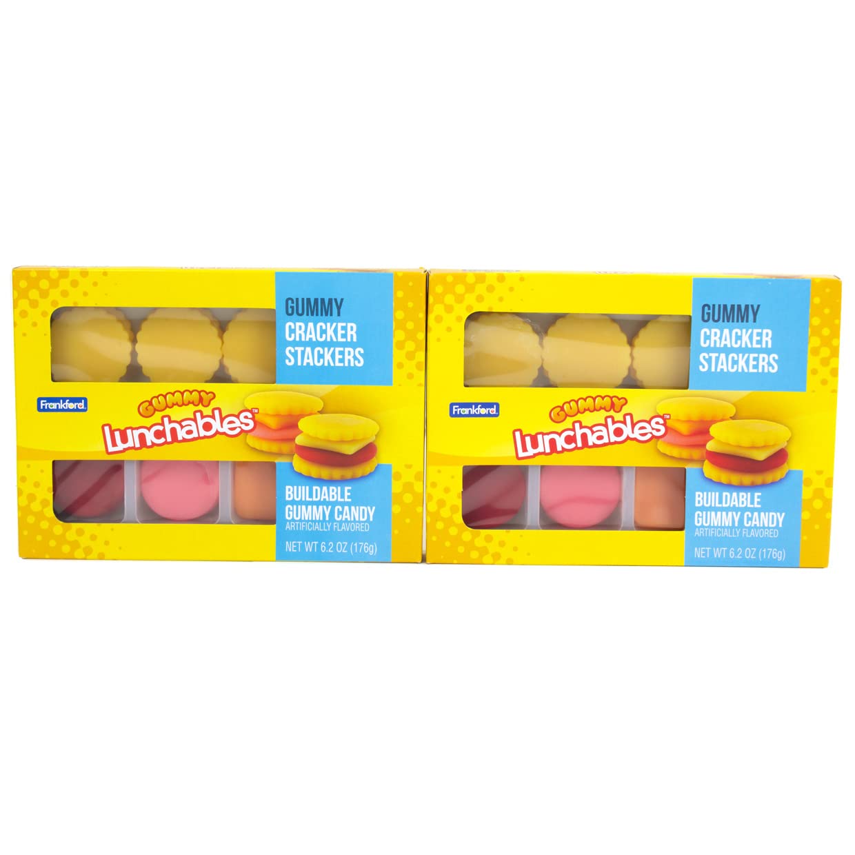 Kraft Lunchables Gummy Candy Cracker Stackers, 2pk, 12.4oz, Fruit Flavored, Valentine's Day Gift, by Frankford Candy