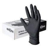 North Spore Black Nitrile Disposable Laboratory Gloves (100 ct) | Latex-Free, Powder-Free | Safe for Food Contact (Medium)