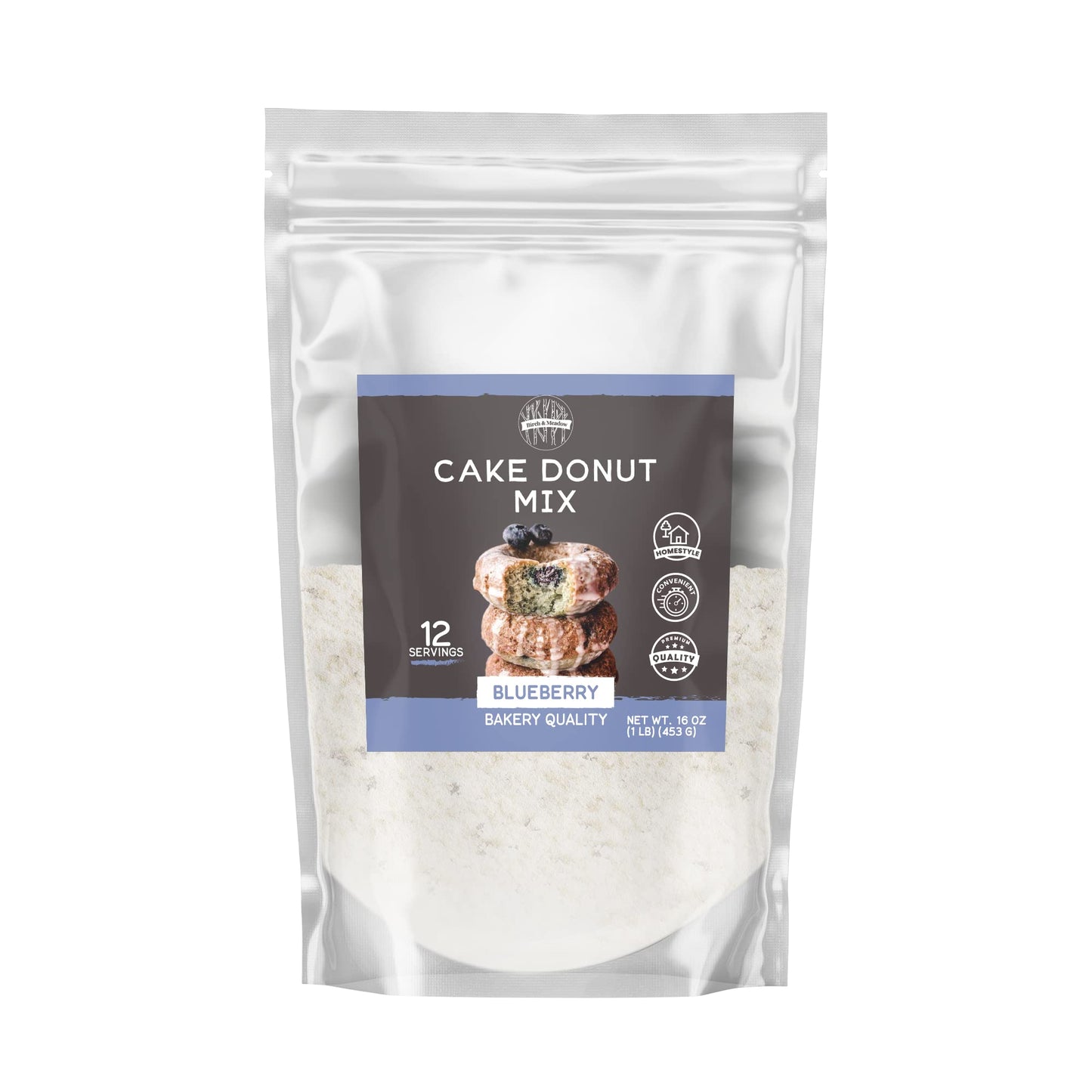 Birch & Meadow 1 lb, Blueberry Flavored Cake Donut, Easy to Make, Frying and Baking