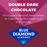 Blue Diamond Almonds, Dark Chocolate Covered Thin Dipped Snack Nuts for Guilt-Free Snacking with Half the Sugar, Perfect for Gathering, Holidays, or