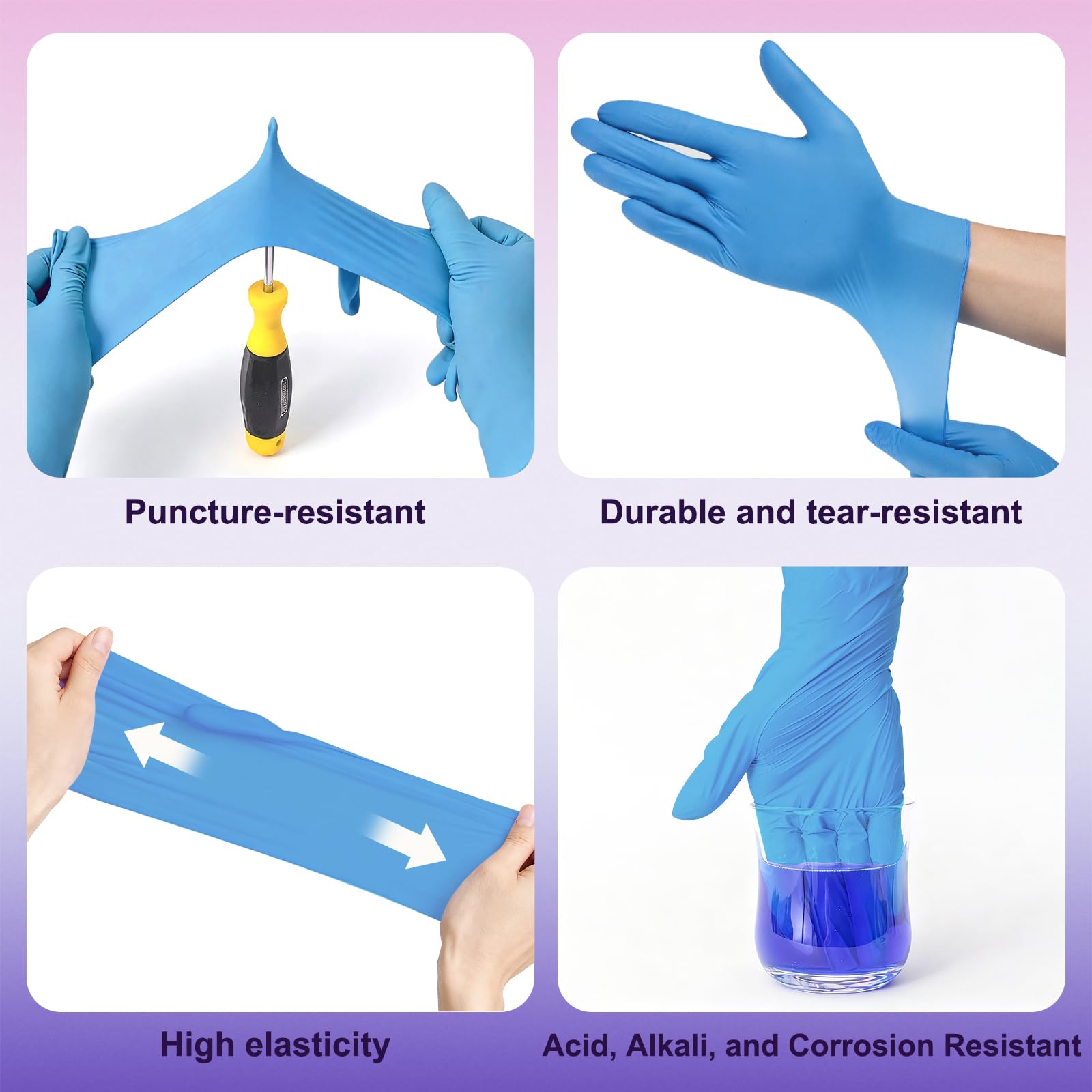 Cljlixcy Kids Disposable Nitrile Gloves for 4-10 Years, Suitable for Gardening, Cooking, Painting, Latex and Powder Free -100 PCS