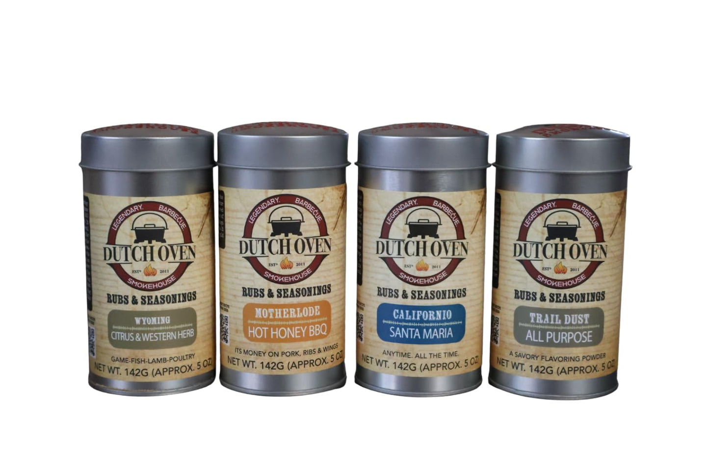 Dutch Oven Smokehouse Variety Spice gift Pak III - Motherlode, Trail Dust, Californio, Wyoming - Handcrafted Seasoning for Brisket, Pork, Ribs