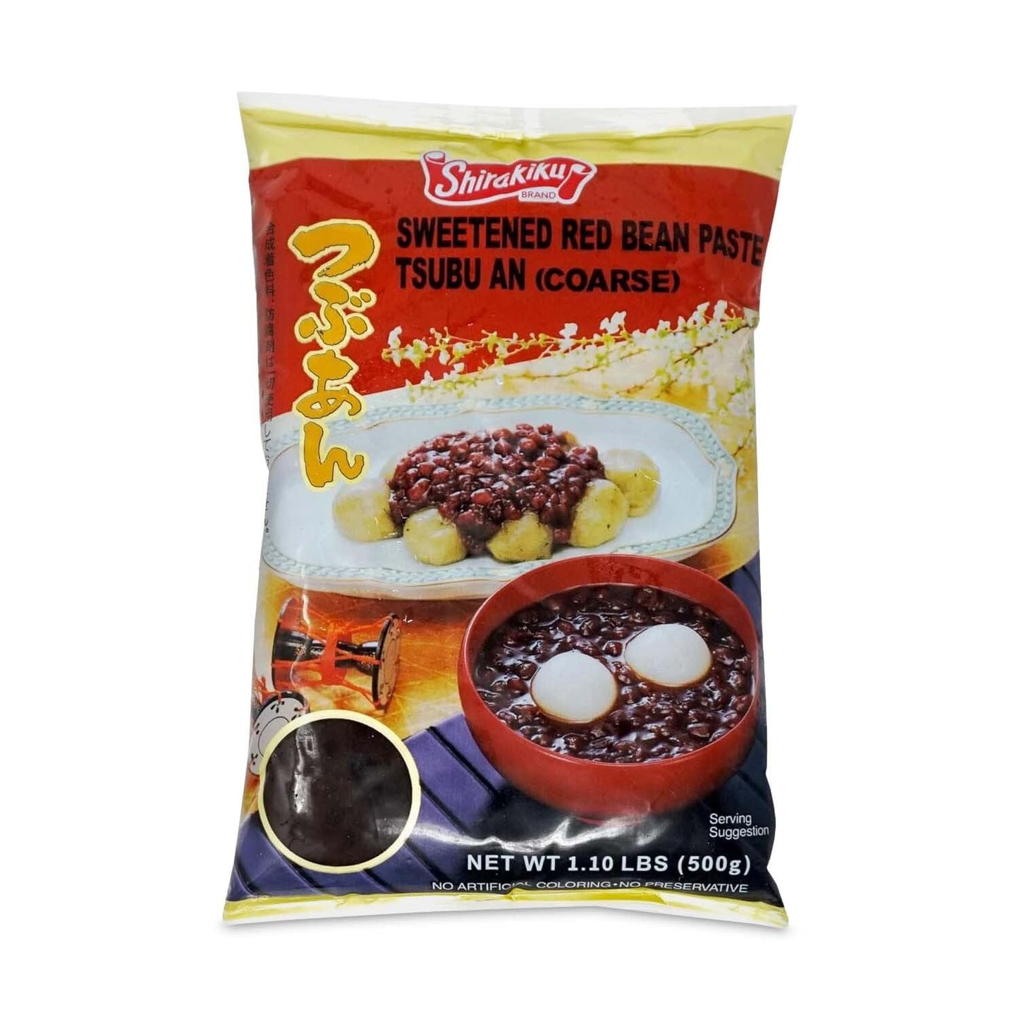 Shirakiku Red Bean Paste Tsubu An | Japanese Sweetened Red Bean Paste | Coarsely with Sugar and Water | No Artificial Coloring, No Preservatives |