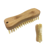 LOLA Bamboo Scrub Brush for Cleaning, Ergonomic Sustainable Durable Poly Bristles Made from Recycled Soda/Water Bottles Easy Hang Hole 1 Pack