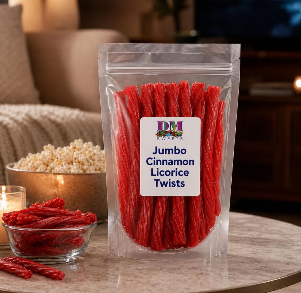 Cinnamon Licorice Twists - 1 lb Bag - Soft & Chewy Sweet and Spicy Candy with Bold Cinnamon Spice - Fresh, Premium Quality Twists