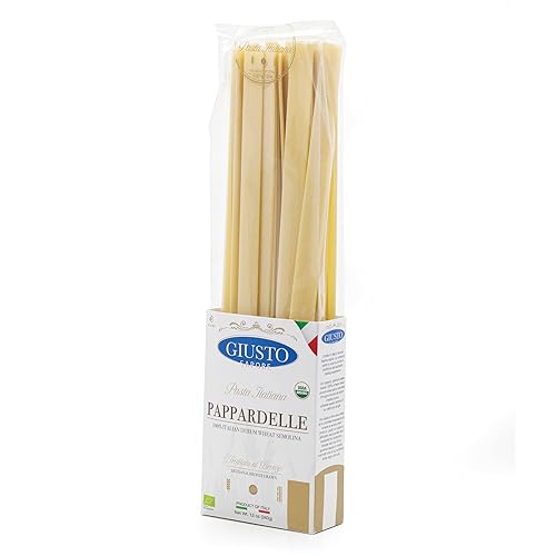 Giusto Sapore Imported Artisanal Pappardelle Italian Pasta, Organic Bronze Drawn, 340G