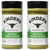 Kinder Organic Buttery Garlic & Herb Seasoning - Premium Quality Rub, 11oz (Pack of 2) USDA Certified Organic Spices with Real Butter & Lemon Peel