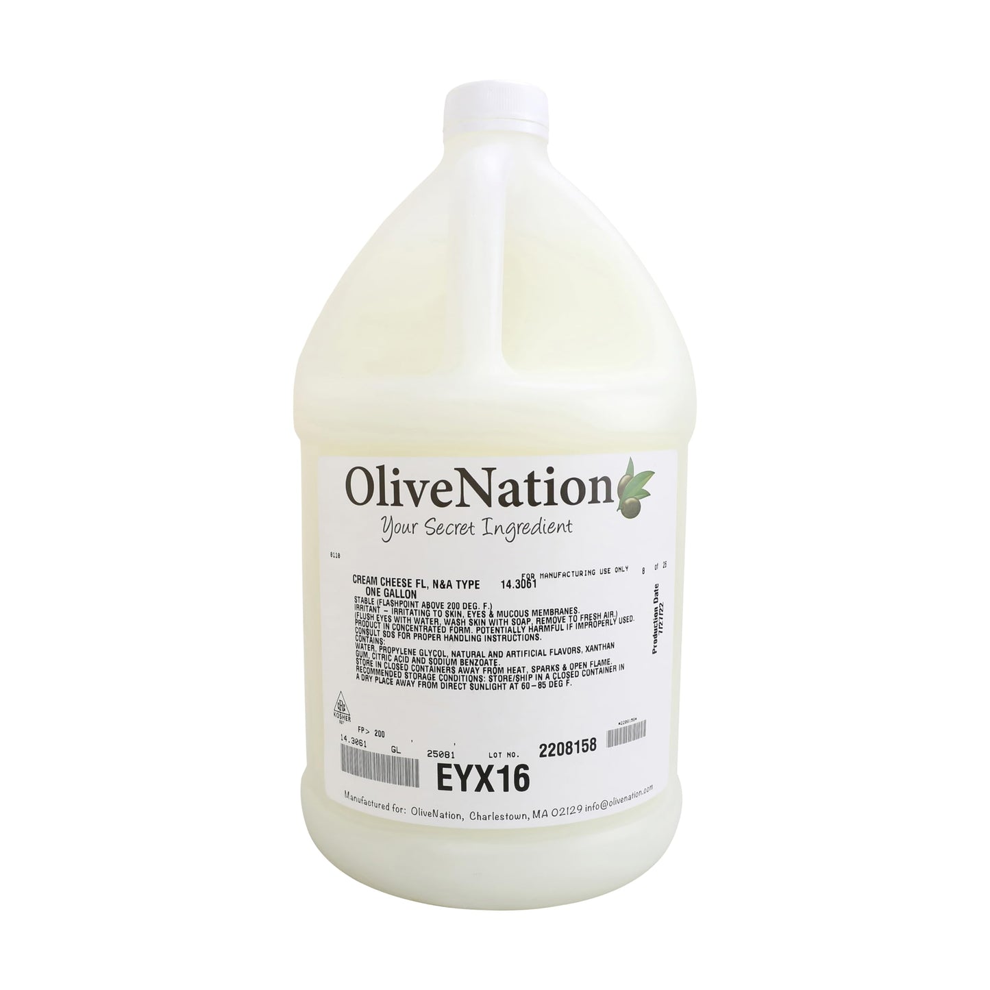 OliveNation Cream Cheese Emulsion, Water Soluble Baking Flavor for Cakes, Cookies, Fillings, Frosting, Beverages, Gluten Free - 32 ounces