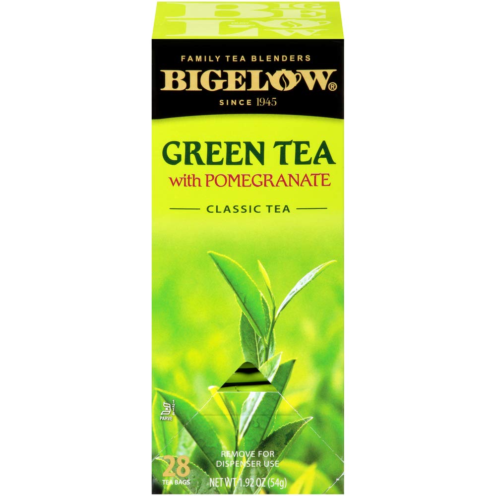 Bigelow Tea Green Tea with Pomegranate 28-Count Box (Pack of 1) Premium Green Tea with Pomegranate Rosehips Hibiscus Antioxidant-Rich All Natural