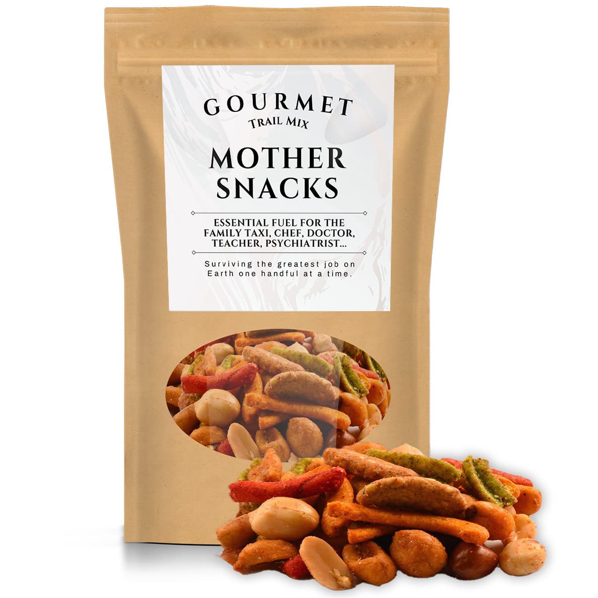 Mother Snacks Gourmet Trail Mix - Premium Spicy Snacks Joke Mom Gifts Mom Life Novelty Gifts Stocking Stuffers for Moms Mother’s Day Basket Ideas