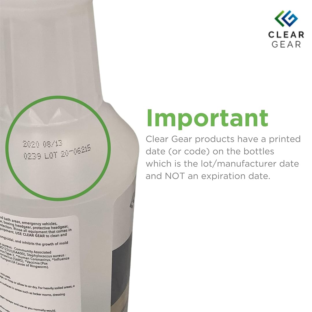 Clear Gear Gym Disinfectant, Yoga Mat Cleaner, Deodorizer For Sports Equipment, Gyms, and Fitness Centers - Mixed Pack - 16 Oz and 32 Oz Bottle