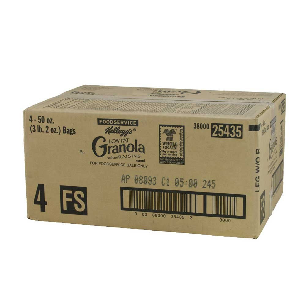 Kellogg's Low Fat Granola, Cereal, Without Raisins, 50oz (4 count)