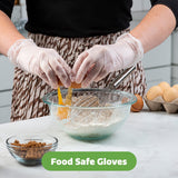 GUSTO Clear Vinyl Plastic Gloves [100 Count] Latex-Free, Powder-Free, Food Safe Disposable Gloves for Cooking, Meal Prep, Cleaning & Everyday Use