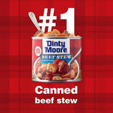 DINTY MOORE Beef Stew, 15 oz (12 Pack), Fully Cooked & Ready-To-Eat with Fresh Potatoes & Carrots, Gluten-Free, 10g Protein, No Preservatives, Perfect