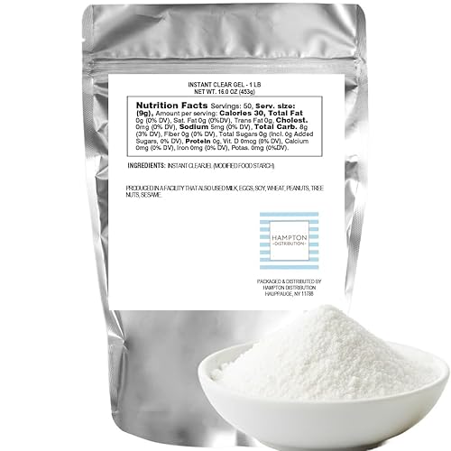 Instant Clear Jel, 16 Ounce Resealable Bag, Instant Clear Gel For Baking, Hampton Distribution