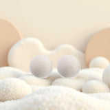 2 pcs White no Pattern Reusable Wool Dryer Balls Fabric Softener Ball Wool Laundry Ball Reducing Clothing Wrinkles,Saving Drying Time and Fabric