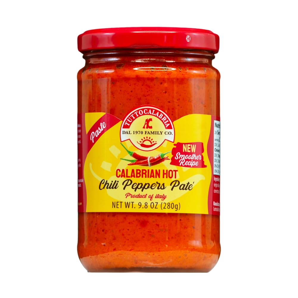 TUTTOCALABRIA Chili Pepper Pate, Seedless Creamy Paste, 10 oz (285 g)