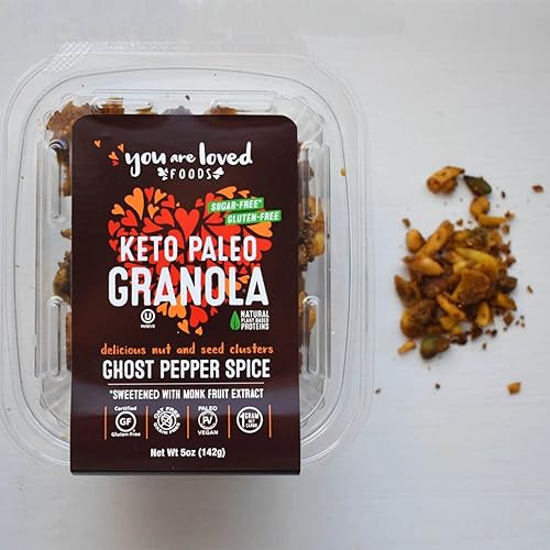 Keto Paleo Granola You Are Loved Foods | Delicious Nut and Seed Clusters | 2G Net Carbs 5G Protein 160 Calorie | Gluten Free Grain Free Paleo Vegan |