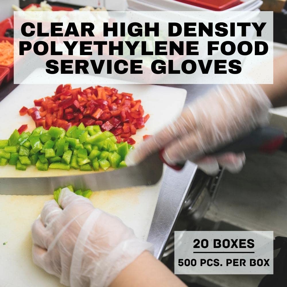 PackagingSuppliesByMail PSBM Large Food Prep Gloves, 5000 Pairs Latex Free Gloves for Multipurpose use, 1.5 Mil Snug Fit Powder Free Glove, 2X Stretch