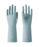 LANON wahoo Skin-Friendly Cleaning Gloves, Dishwashing Kitchen Gloves with Cotton Flocked Liner, Reusable, Non-Slip, Surf Spray, Medium