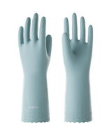 LANON wahoo Skin-Friendly Cleaning Gloves, Dishwashing Kitchen Gloves with Cotton Flocked Liner, Reusable, Non-Slip, Surf Spray, Medium
