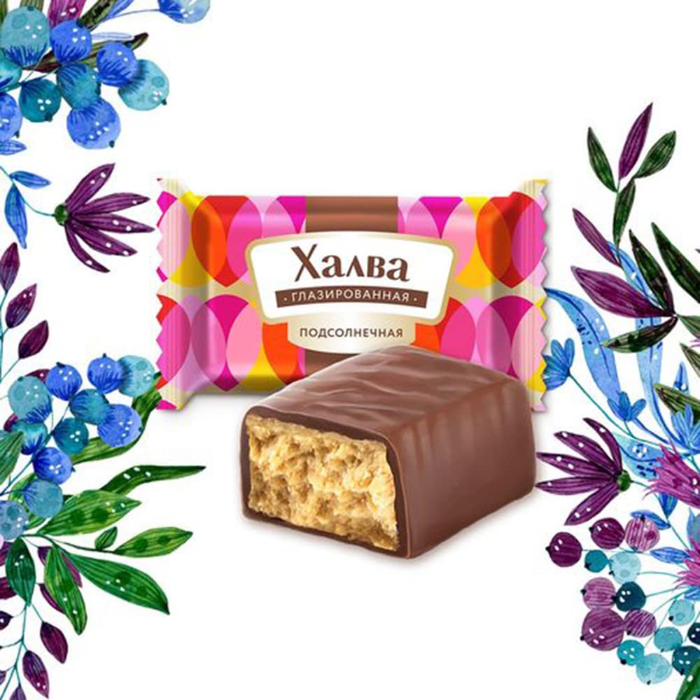 Delicious Eastern European Sweets - Mini Peanuts and Sunflower Seed Halva and Mini Sunflower Seeds and Sesame Kozinaki Chocolate Glazed Bars Assorted