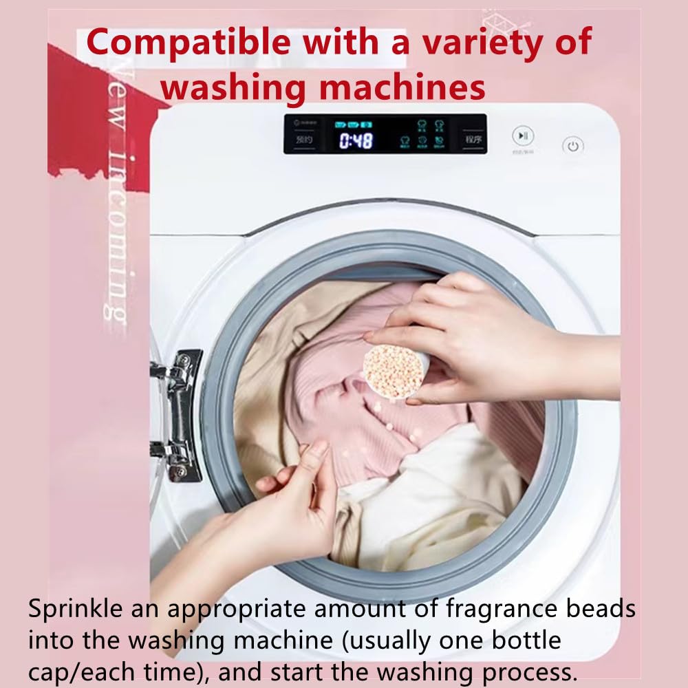 Laundry Scent Booster Beads for Washer, Long-Lasting Pink Clothes Perfume, Fresh & Soft, Clothes Fragrance Enhancer