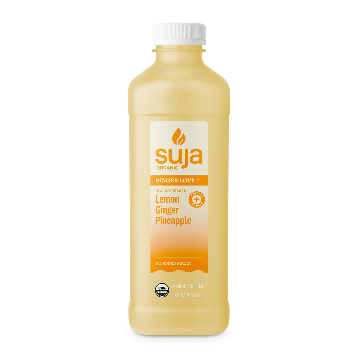 Suja Organic Ginger Love Cold Pressed Juice Drink, Refreshing Ginger Lemonade, excellent source of antioxidant vitamin C, 32 fl oz Bottle