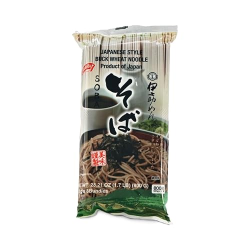Shirakiku Style Soba Kisetsuno Mikaku Noodles | Japanese Dried Buckwheat Noodle | Contains Wheat flour Easy to Cook Asian Noodles | 28.21 OZ (Pack