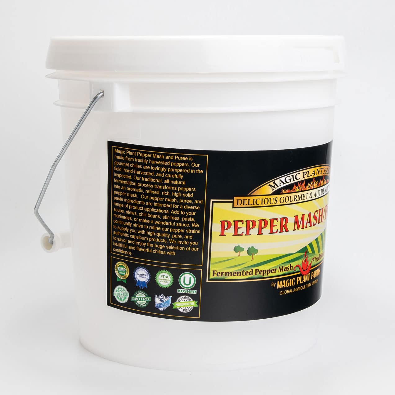 Red Ghost Pepper Puree by Magic Plant, Bhut Jolokia Superhot Smooth Chili Sauce - 1 Gal Bulk, 800K to 1M SHUs Fruity Slow Building Heat | For Cooking