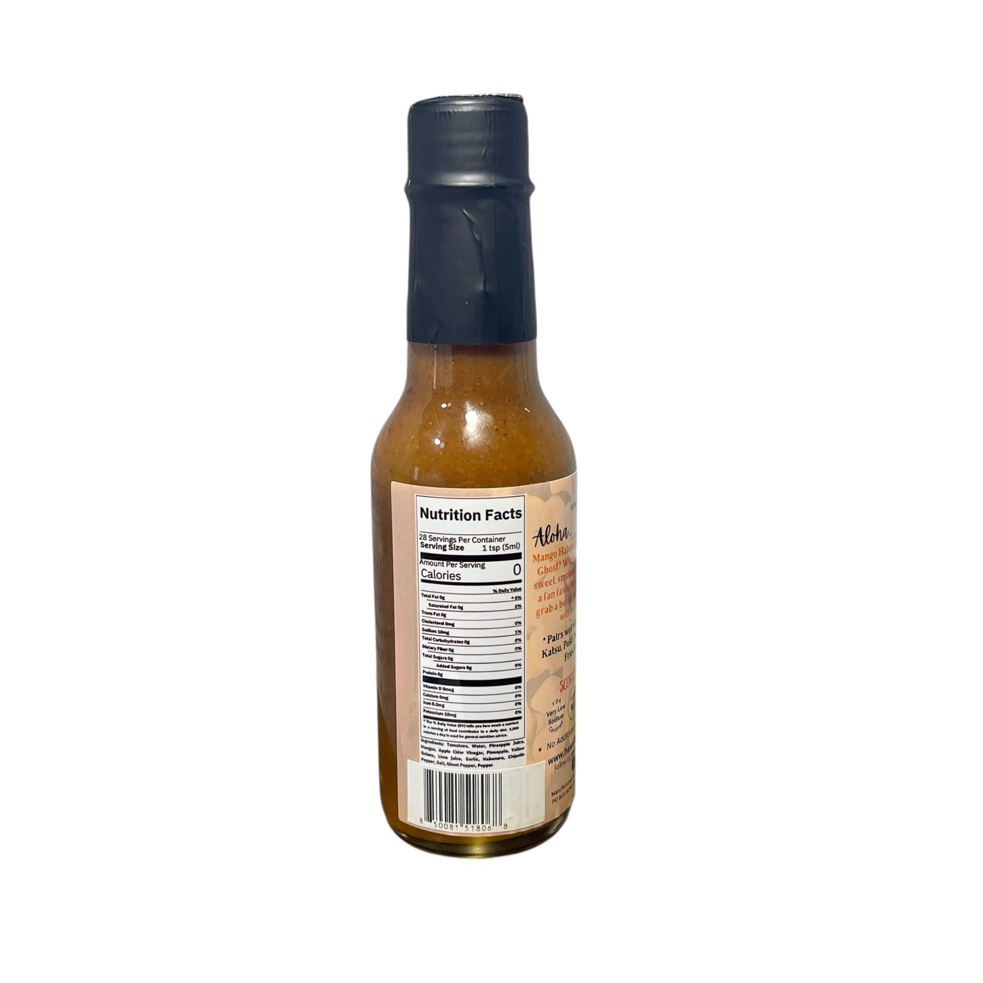 Hawaiian Hot T’s Small Batch Premium Craft Hot Sauce 5 fl. oz - Made in Hawaii - Vegan & Gluten-Free, no Added Preservatives, Tropical Flavors