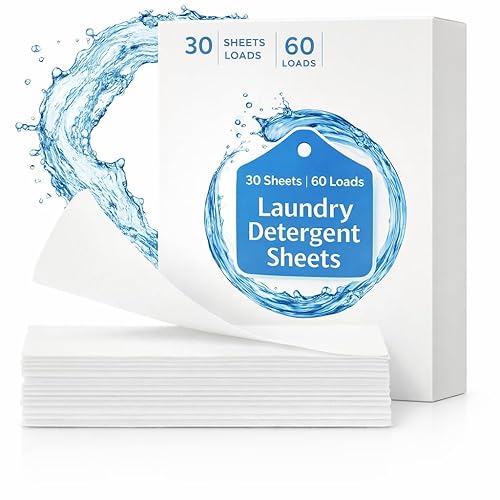 Laundry Detergent Sheets, 30 Laundry Soap Sheets 60 Loads, Travel Friendly Detergent Sheets, Eco Friendly Laundry Detergent Sheets, Compact Washer