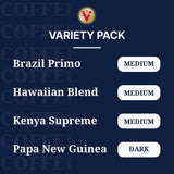 Victor Allen's Coffee Around The World Variety Pack (Brazil Primo, Kenya Supreme, Kona Blend, Papua New Guinea), 96 Count, Single Serve Coffee Pods