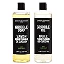 CARON & DOUCET - 100% Plant-Based Griddle Cleaning Set: Seasoning Oil & Soap for Washing, Restoring & Seasoning Griddles!