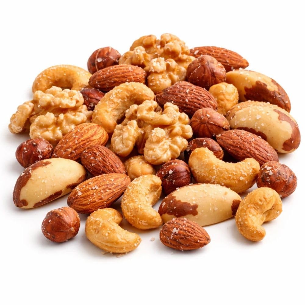 Roasted Salted Mixed Nuts - Crunchy Mixed Nut Snack for Parties, Snack Bowls & Sharing, 1 lb (Approx. 220 Pieces)
