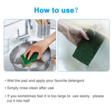 8PCS Scouring Pad - Premium Heavy Duty Scrub Pads, Reusable Household Green Dish Scrubber, Multipurpose Scour pad - for Kitchen Scrubber & Metal