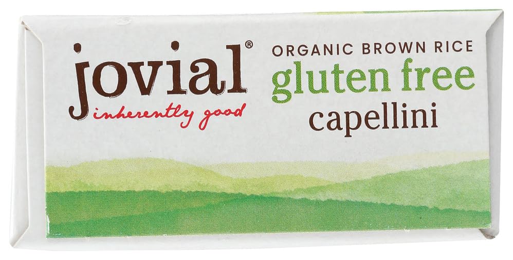 Jovial Whole Grain Brown Rice Capellini Pasta - Whole Grain Pasta, Organic, Gluten Free, Dairy Free, Brown Rice Pasta, Made in Italy - 12 Oz
