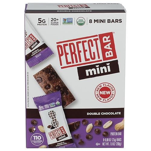 Perfect Bar Organic Mini Double Chocolate Bar 8 Count, 0.88 OZ